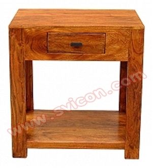 Wooden Bedside 1 Drawer With Shelf Indoor Furniture