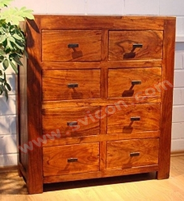 WOODEN 8 DRAWER CHEST