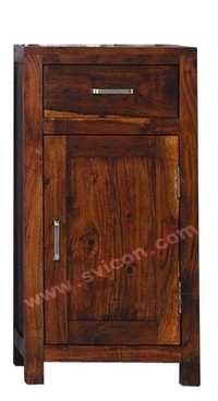 WOODEN BEDSIDE 1 DOOR 1 DRAWER