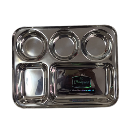 Silver Stainless Steel Bhojan Thal