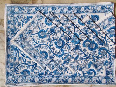 Blue SunFlower Place Mat Dinning Set