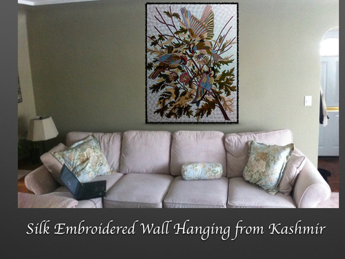 Wall Hanging With Thread Embroidery - Birds