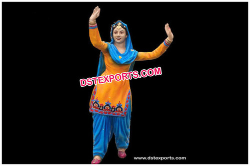 Dancing Punjabi Girl Fiber Statue