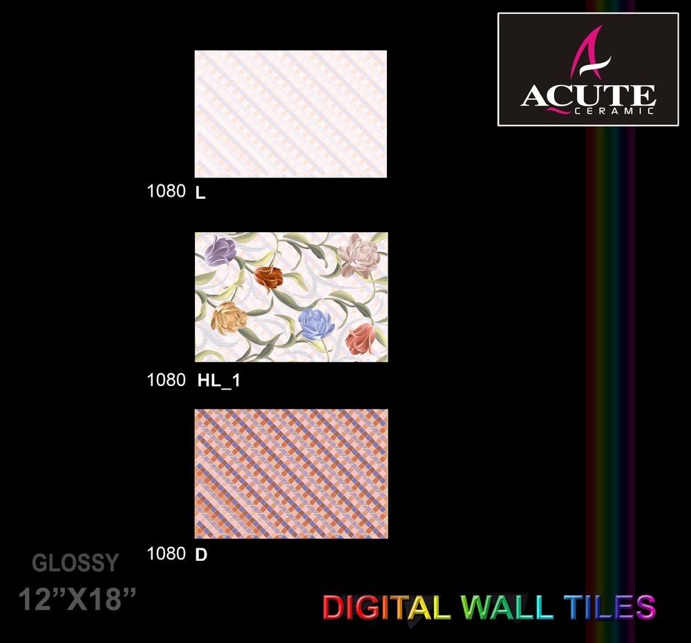 Ceramic Bathroom Tiles - Ceramic, 300x450 mm, White, Polished Finish | OEM Available, SASO, ISO 9001:2000, CE Certified, 10-Year Warranty