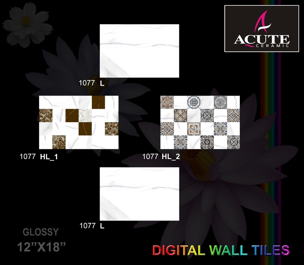 Luxury Ceramic Wall Tiles - Ceramic, 300 x 450 mm, White | Polished Finish, OEM Available, Ideal for Indoor and Outdoor Applications