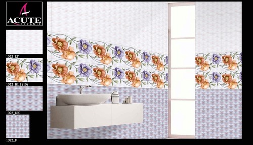 Ceramic Wall and Floor Tiles - 300x450 mm, Glossy Finish, Acid-Resistant, Antibacterial, Premium Grade, Customized Color Options