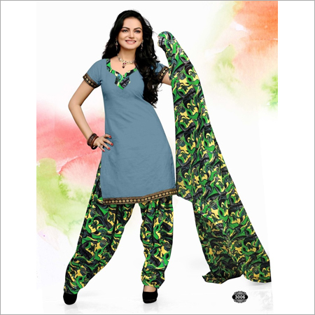 Patiala Style Cotton Dress Materials