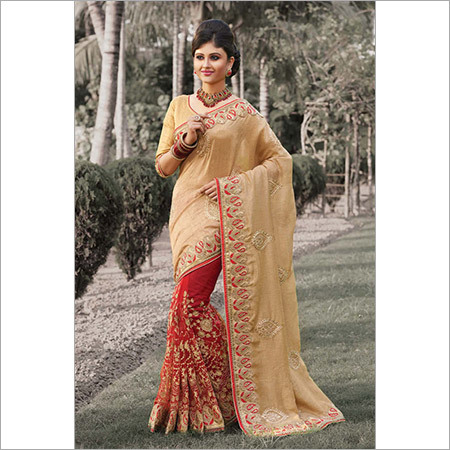 Net Silk Embroidered Sarees