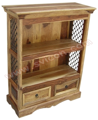 Wooden Bookshelf 2 Drawer