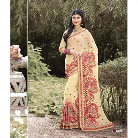 Colorful Thread Work Saree