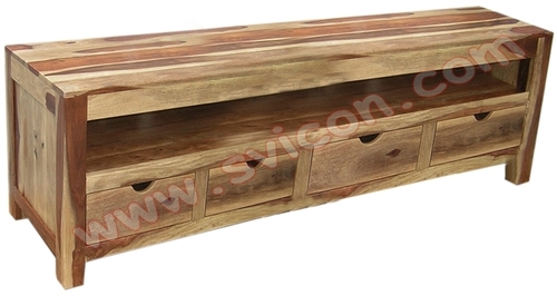 WOODEN TV/DVD UNIT 4 DRAWER