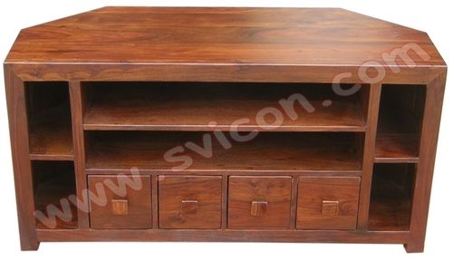 Wooden Corner Tv/dvd Unit 4 Drawer