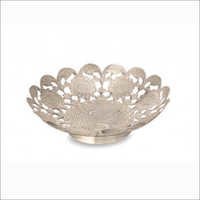 Silver Plated Fruit Bowl - 12 Inch Diameter, 5 Inch Height | Elegant Design, Durable, Polished Finish, Unique Style