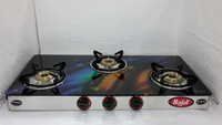 Biogas Three Burner Stove Glass Type