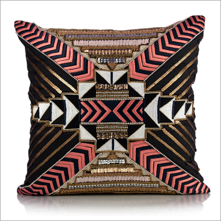 Black Hand Embroidered Cushion Covers