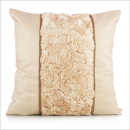 Golden Embroidered Cushion Cover