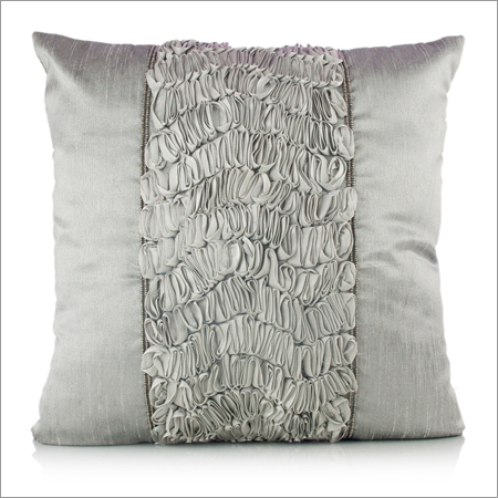 Grey Embroidered Cushion Cover