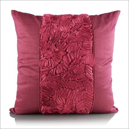Mehroon Embroidered Cushion Cover - Polyester, 18x18 Inches, Mehroon | Floral Embroidery, Hidden Zipper, Soft Fabric, Durable Material