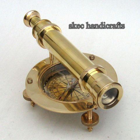 Brass alidade compass