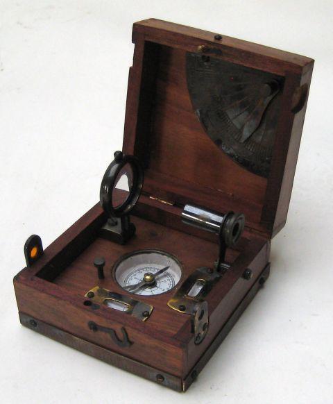 Compass with wooden box
