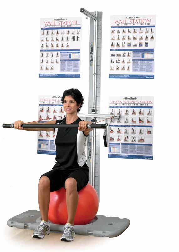 Thera-Band Wall Station - Steel Frame, 30.5 cm Tubing, Four Resistance Levels | Compact Design, Multidimensional Movement, Accessory Package