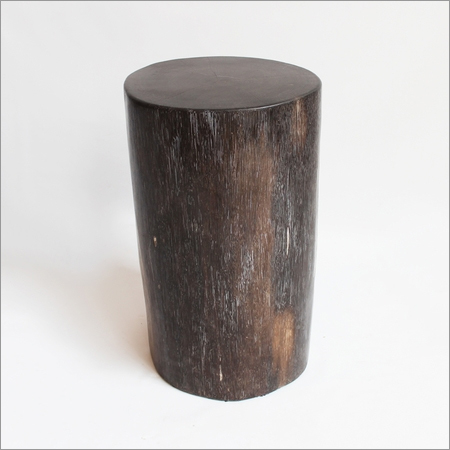 Black Petrified Wood Stool