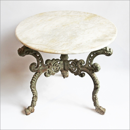 Cast Iron Marble Top Table By SHRIMAN EXPORTS