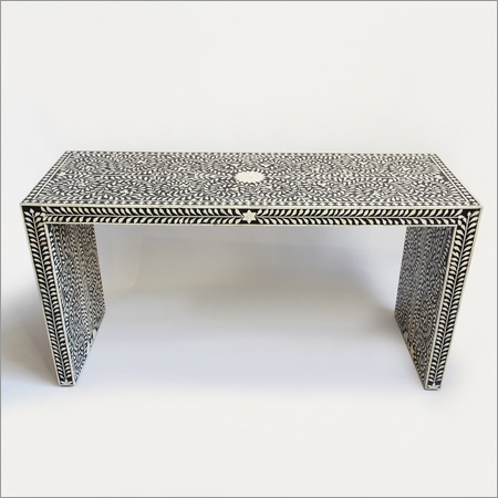 Bone Inlay Console Table - Black