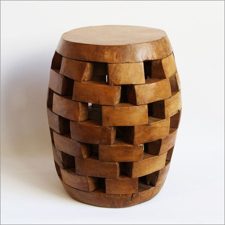 Teak Brick Stack Stool