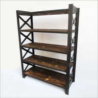 Wood & Iron X Shelf