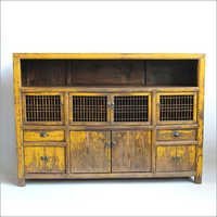 Antique Yellow Storage Cabinet