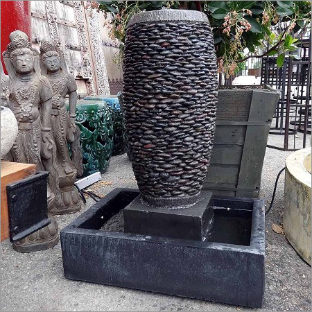 Stacked Pebble River Stone Fountain By SHRIMAN EXPORTS