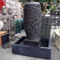 Stacked Pebble River Stone Fountain