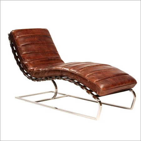 Aged Leather Chaise Lounge By SHRIMAN EXPORTS