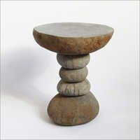 Stacked River Rock Side Table
