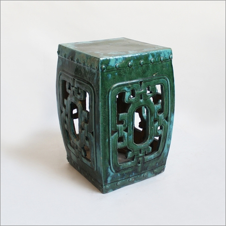 Turquoise Ceramic Garden Stool