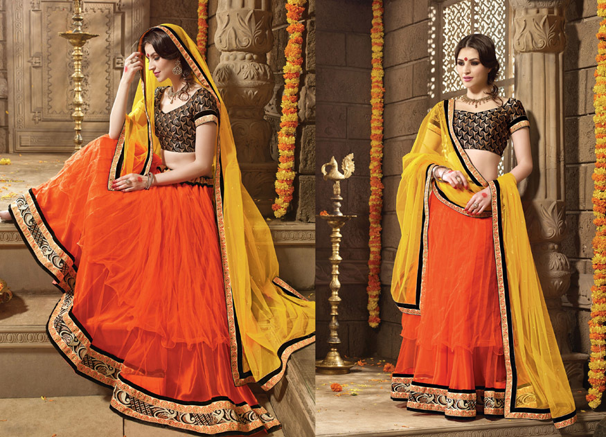 Orange Designer Lehnga