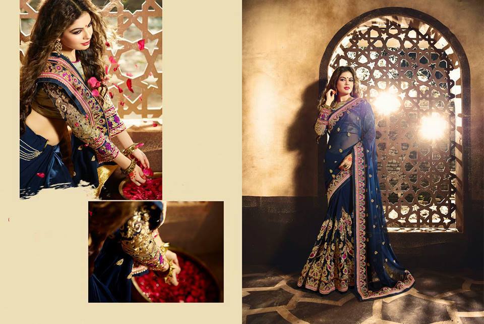Elegant Blue Designer Saree