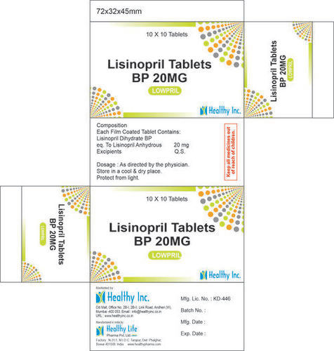 20 mg Lisinopril Tablet