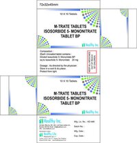 Isosorbide 5 Mononitrate Tablet Bp - 5mg & 10mg Dosage Options | Extended Release, Sugar Coated, Anti-anginal Formulation