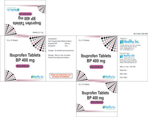 400Mg Ibuprofen Tablets Bp Medicine Raw Materials