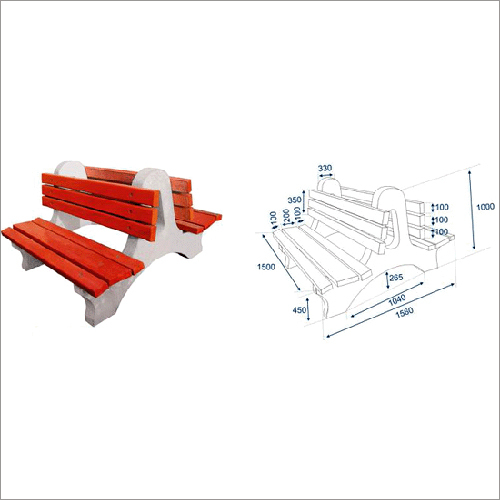 Double Side Chair Bench With Back Rest