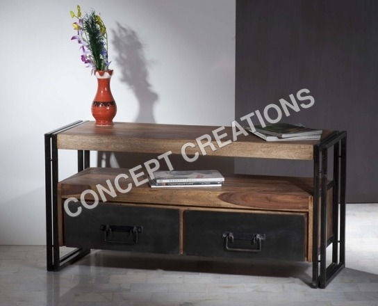 Iron Wooden TV Cabinet