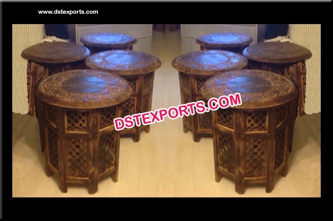 Wooden Handicraft Hand Made Mehandi Table