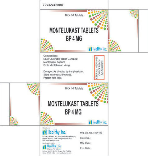 4 mg Montelukast Tablets