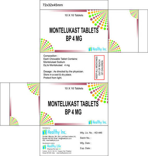 4 mg Montelukast Tablets