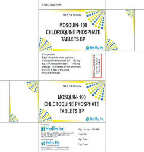 Chloroquine Phosphate Tablets Bp 160 Mg Cool & Dry Place