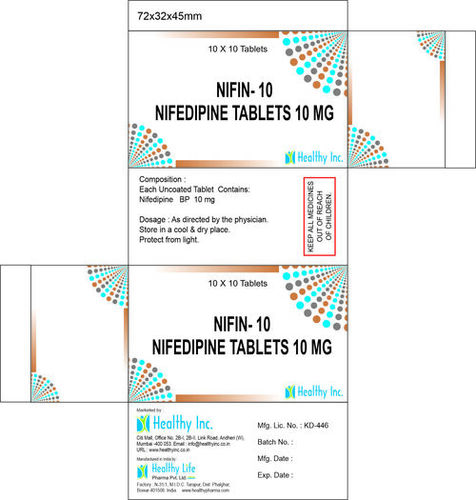 10 mg Nifedipine Tablets