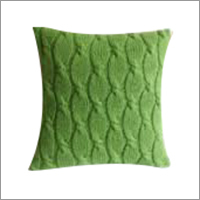 Designer Cushion Cover - Polyester, 18x18 Inch, Green | Soft Fabric, Cable Knit Pattern, Zipper Closure, Durable Material