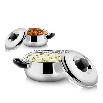 Stainless Steel Hot Pot - Set of 5 Pieces, Silver Finish | Durable Kitchenware, 150g Weight